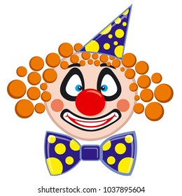 Vector illustration face clown