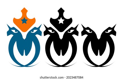 ilustración vectorial de la cara de un mamut curvado, rey coronado, elección de colores y diseños. Excelente para íconos y logos, al aire libre, tatuajes, coraje y fuerza.