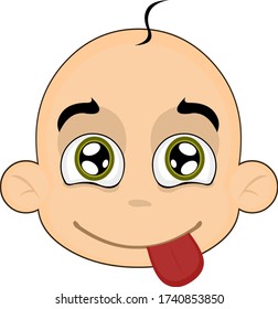 vector illustration of the face of a cute baby cartoon