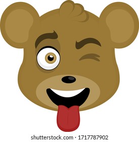 Vector illustration of the face of a cute bear cartoon