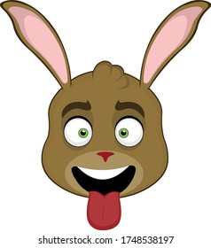 Vector illustration of the face of a cute rabbit cartoon