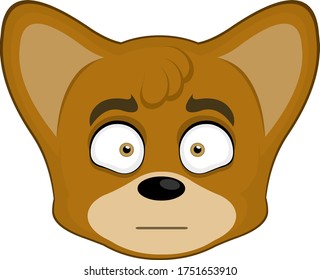 Vector illustration of the face of a fox, with an expression of shame