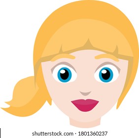 Vector illustration of the face of a girl with blond hair