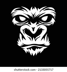 Vector illustration of face of a gorilla