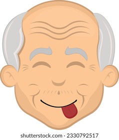 vector illustration face grandfather or old man cartoon with a yummy expression how delicious