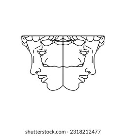 vector illustration of the face of a greek statue