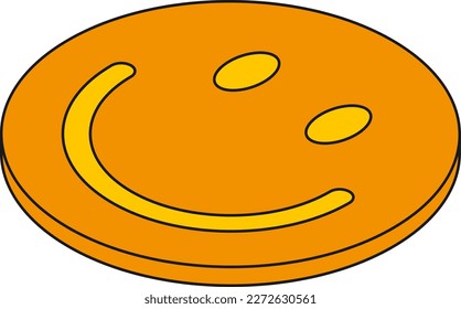 Vector illustration of a face. Happiness and smile. Feelings of happiness.