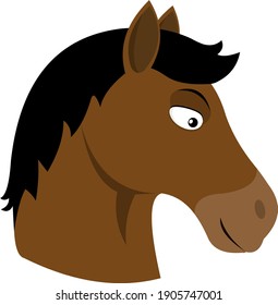 Vector illustration of the face of a horse cartoon