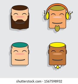 Vector Illustration Face Icon set 