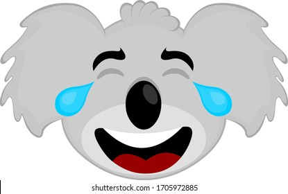 Vector illustration of the face of a koala cartoon