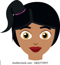 Vector illustration of the face of a Latin girl