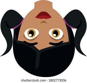 Vector illustration of the face of a Latin girl