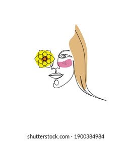 Ilustración vectorial del arte de la línea facial 
Puede utilizarse como portadas de libros, pinturas de pared, logotipos, iconos, etc