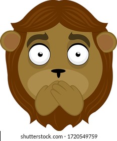 Vector illustration of the face of a lion cartoon