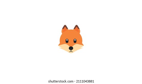 Vector illustration of the face of a little fox cartoon