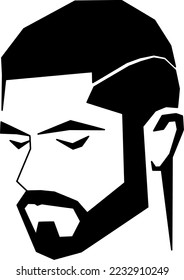 ilustración vectorial face logo man con peinado de corte francés