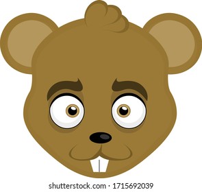 Vector illustration of the face of a mouse cartoon
