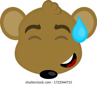 Vector illustration of the face of a mouse cartoon