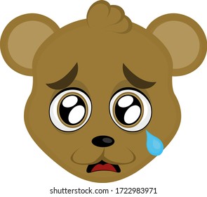 Vector illustration of the face of a mouse with a sad expression