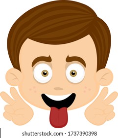 Vector illustration of the face of a nice boy