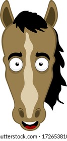 Vector illustration of the face of a nice horse cartoon