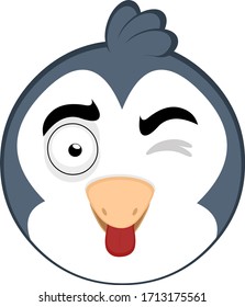 Ilustración vectorial de la cara de un pingüino