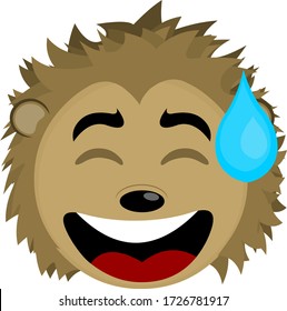 Vector illustration of the face of a porcupine cartoon