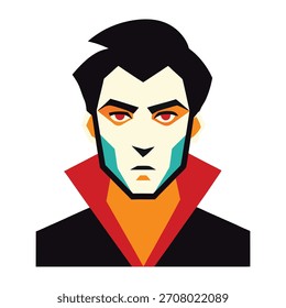 Ilustración vectorial de la abstracción del retrato facial