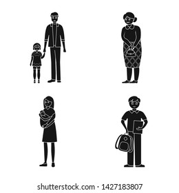 Vector illustration of face and portrait logo. Set of face and people vector icon for stock.