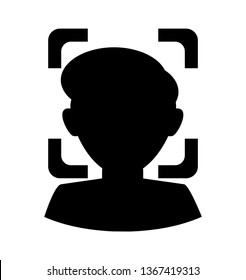 Vector illustration of the face recognition icon,Logo of the face protection