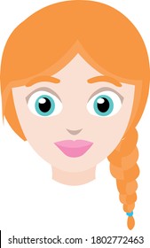 Vector illustration of the face of a red-haired girl