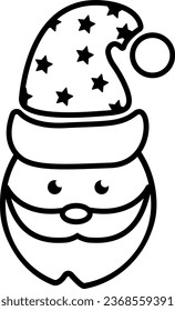 vector illustration of the face of Santa Claus on a transparent background