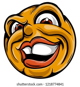vector illustration face Sneaky emoticon in white background