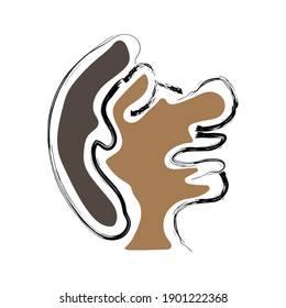 Vector illustration, face in the style of cubism. Abstract colorful shapes.