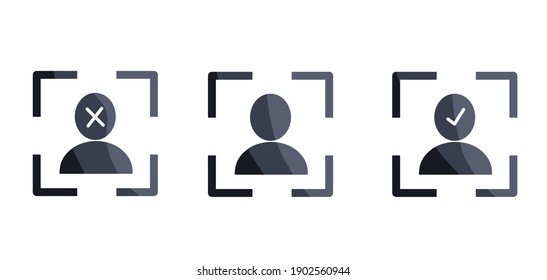 vector illustration of face unlock icon.  illustrations for safety, privacy.  flat minimalist design eps 10