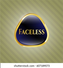 Vector Illustration of Faceless golden emblem
