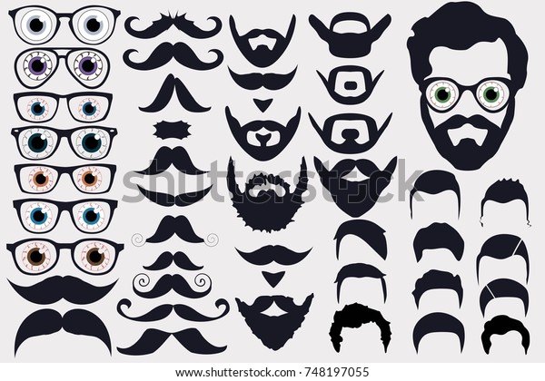 Vector Illustration Faces Avatar Creator Men Stock Vector (Royalty Free ...