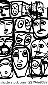 ilustración vectorial de la caricatura de caras
