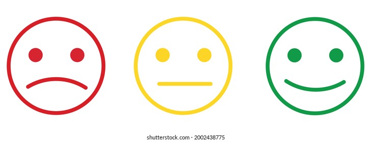 vector illustration facial expressions, emoticons positive, neutral
