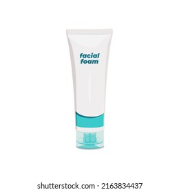 vector illustration of a facial foam tube that is often used and familiar in the community, semi realistic design style.