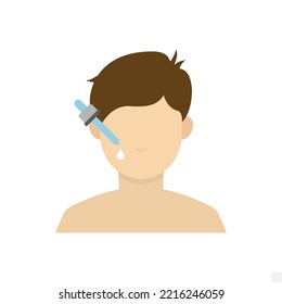 Vector illustration of facial liquid icon sign and symbol. colored man icons for website design .Simple design on transparent background (PNG).