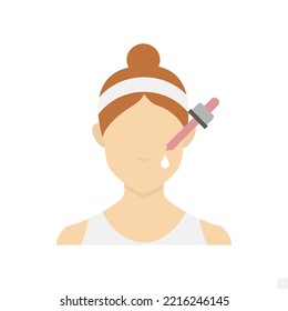 Vector illustration of facial liquid icon sign and symbol. colored woman icons for website design .Simple design on white background.