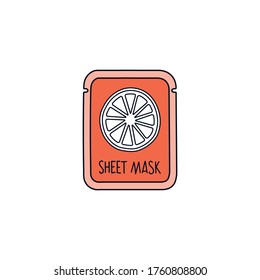 Vector illustration of facial sheet mask sachet package.