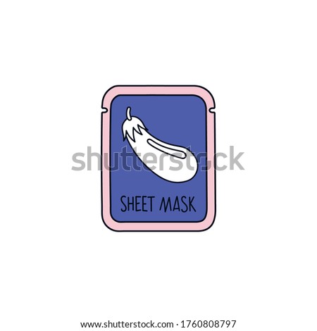 Vector illustration of facial sheet mask sachet package.