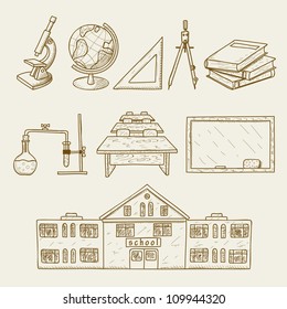 Vector illustration of facilities on school