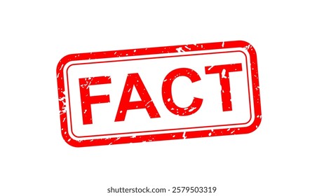 Vector illustration fact stamp red editable	
