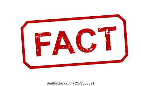 Vector illustration fact stamp red editable	