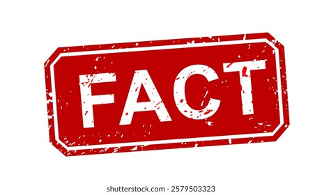 Vector illustration fact stamp red editable	