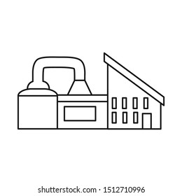 Vector illustration of factory and architecture sign. Graphic of factory and distribution stock symbol for web.
