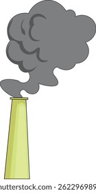 ilustração vetorial da chaminé da fábrica, ilustração adequada para a poluição do ar, poluição ambiental, fábrica ou indústria temas